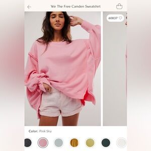 NWOT Free People Camden in Pink Sky.